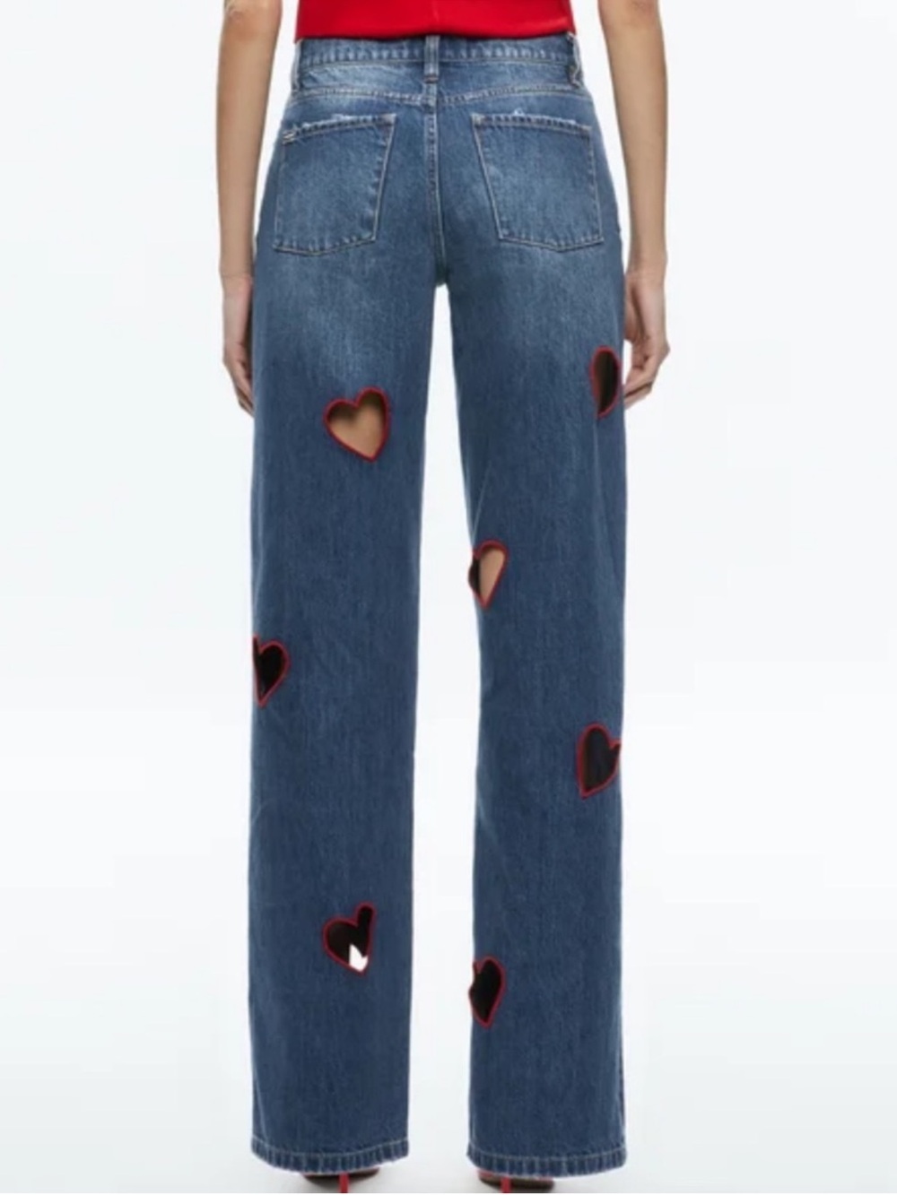 ALICE AND OLIVIA KARRIE HEART CUTOUT JEANS - Picture 2 of 7